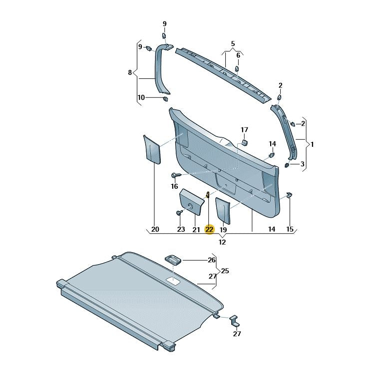 Original VW Golf 7 Variant Drehriegel für Halter Warndreieck 8V3867468 82V