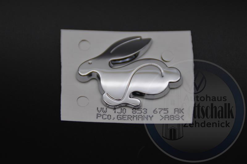 Original VW Golf 4 IV GTI Emblem Rabbit Logo Chrom Hase 1J0853675AK