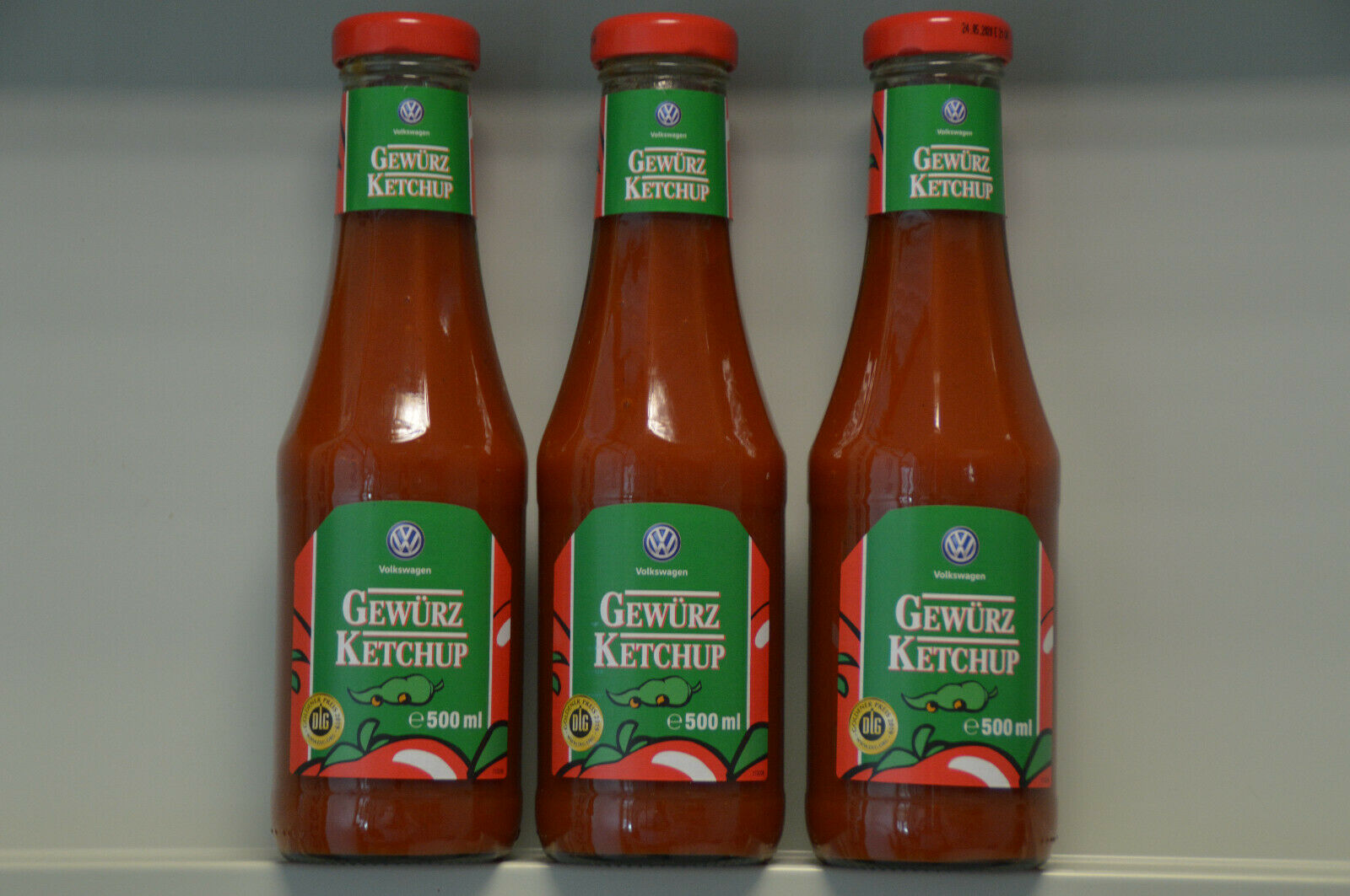 3 Flaschen original Volkswagen Develey Gewürz Ketchup Gewürzketchup 500 ml ZDK259101