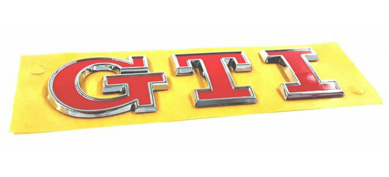 Original VW Golf Polo GTI Schriftzug Heck Emblem Logo chrom/rot 5G0853675AC